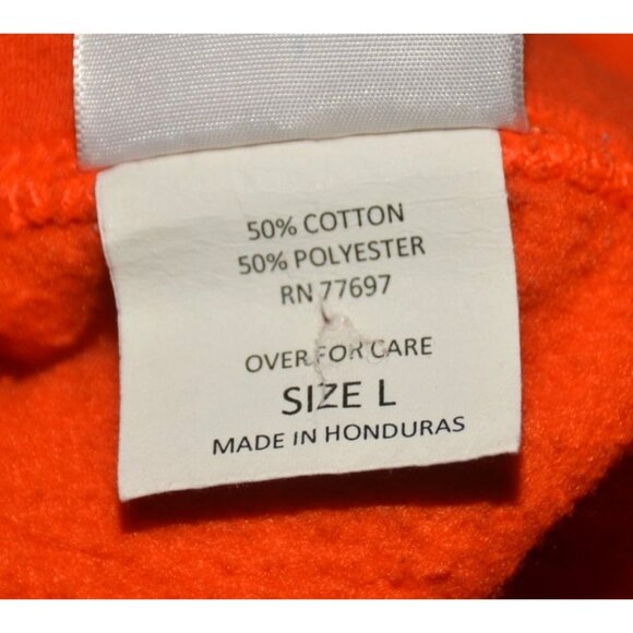 Guy Harvey Men's Orange Hoodie Pocket Sweatshirt Size L Swordfish & Logo Comfy - Picture 11 of 12